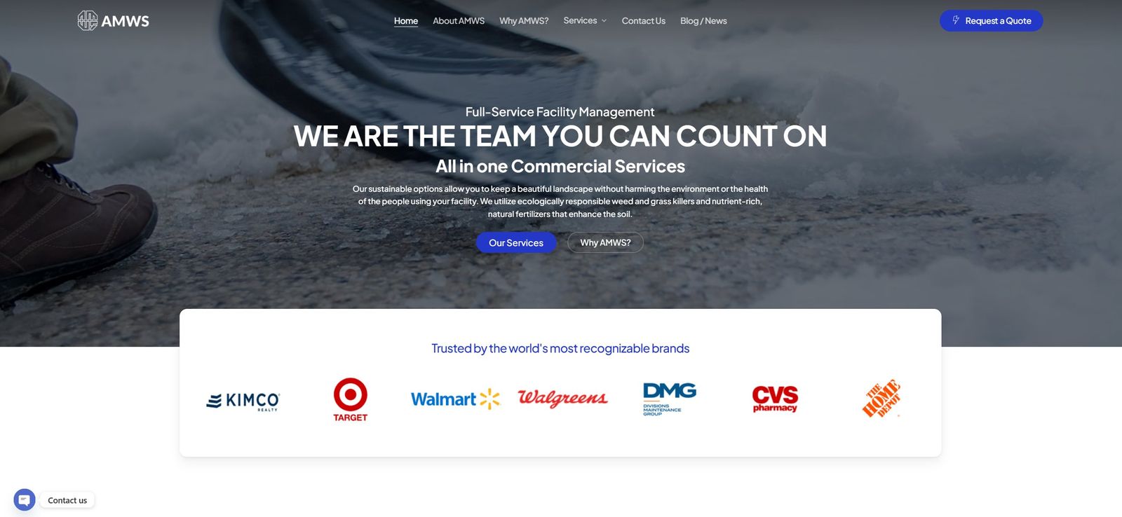 AMWS Group website home page